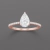 O Bague fiancaille femme argent zirconium goutte eau 3 couleurs