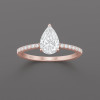 Bague fiancaille femme argent zirconium goutte eau 3 couleurs