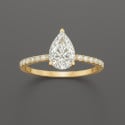 Women's silver engagement ring zirconium water drop 3 colors