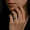 Bague fiancaille femme argent zirconium goutte eau 3 couleurs