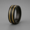 Bague alliance en carbure de tungstène noir brossé