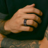 Bague Alliance Tungstène Brossée Martelée Personnalisable