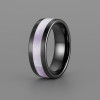 V Bague mariage ceramique noire abalone nacre