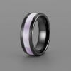 V Bague mariage ceramique noire abalone nacre