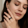 Bague de mariage tungstène noire rainurée (Dupliqué)