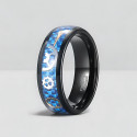 Bague homme tungstene fibre de carbone rouage personnalisable
