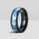 Bague homme tungstene fibre de carbone rouage personnalisable