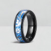 Bague homme tungstene fibre de carbone rouage personnalisable