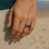 Bague homme tungstene fibre de carbone rouage personnalisable