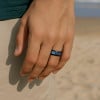 Bague homme tungstene fibre de carbone rouage personnalisable