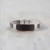 Gepersonaliseerde herenarmband van rubber met stalen pantser
