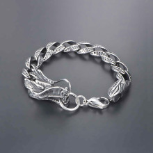 Herrenarmband mit Drachenkette aus Stahl