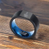 Bague homme anneau carbure tungstene noir bleu personnalisable