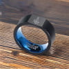 Bague homme anneau carbure tungstene noir bleu personnalisable