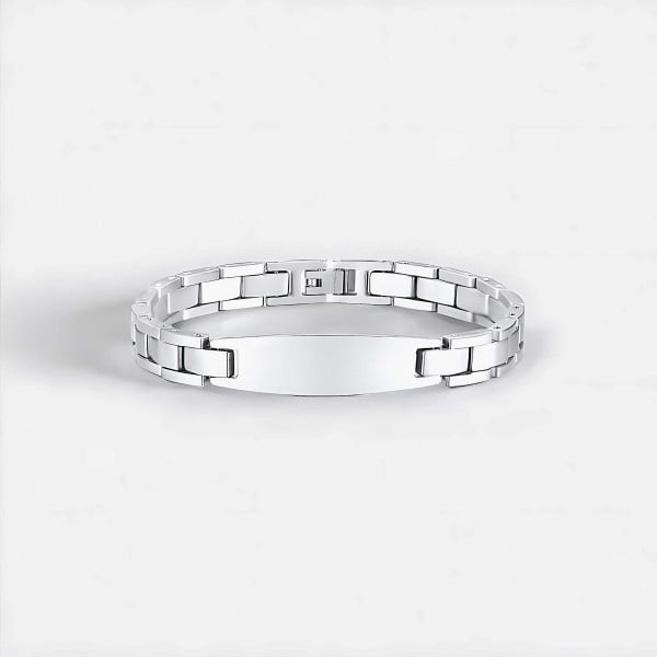 Bracelet personnalise homme gourmette acier a graver