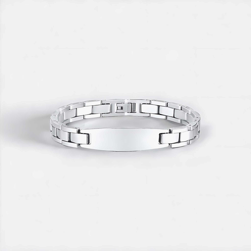 Bracelet personnalise homme gourmette acier a graver