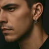 Boucles d'oreille argent homme femme creoles chaine marine cisele - paire