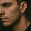 Boucles d'oreille argent homme femme creoles chaine marine cisele - paire