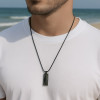 Pendentif barre facetté acier