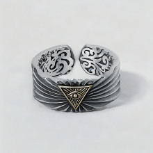 Sterling Silver Signet Ring – All-Seeing Eye Design for Men and Women