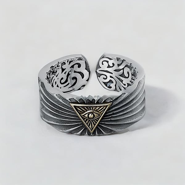 Bague argent chevaliere homme oeil de la providence