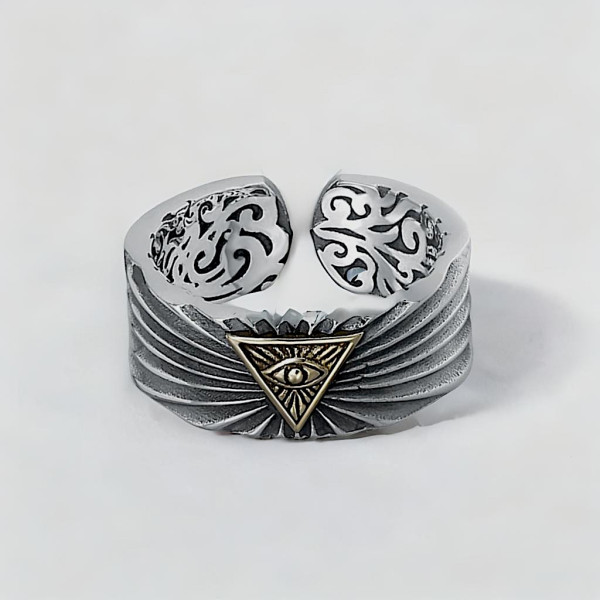 Bague argent chevaliere homme oeil de la providence