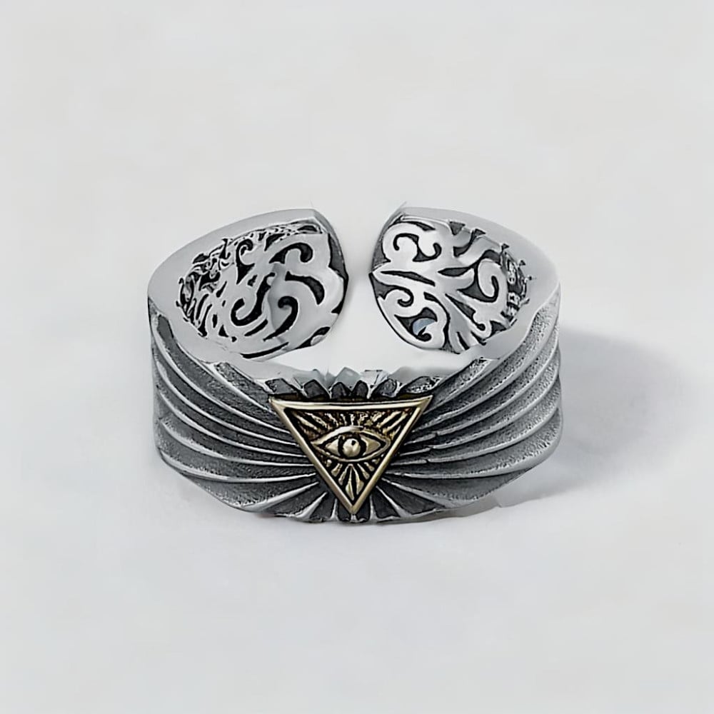 Bague argent chevaliere homme oeil de la providence