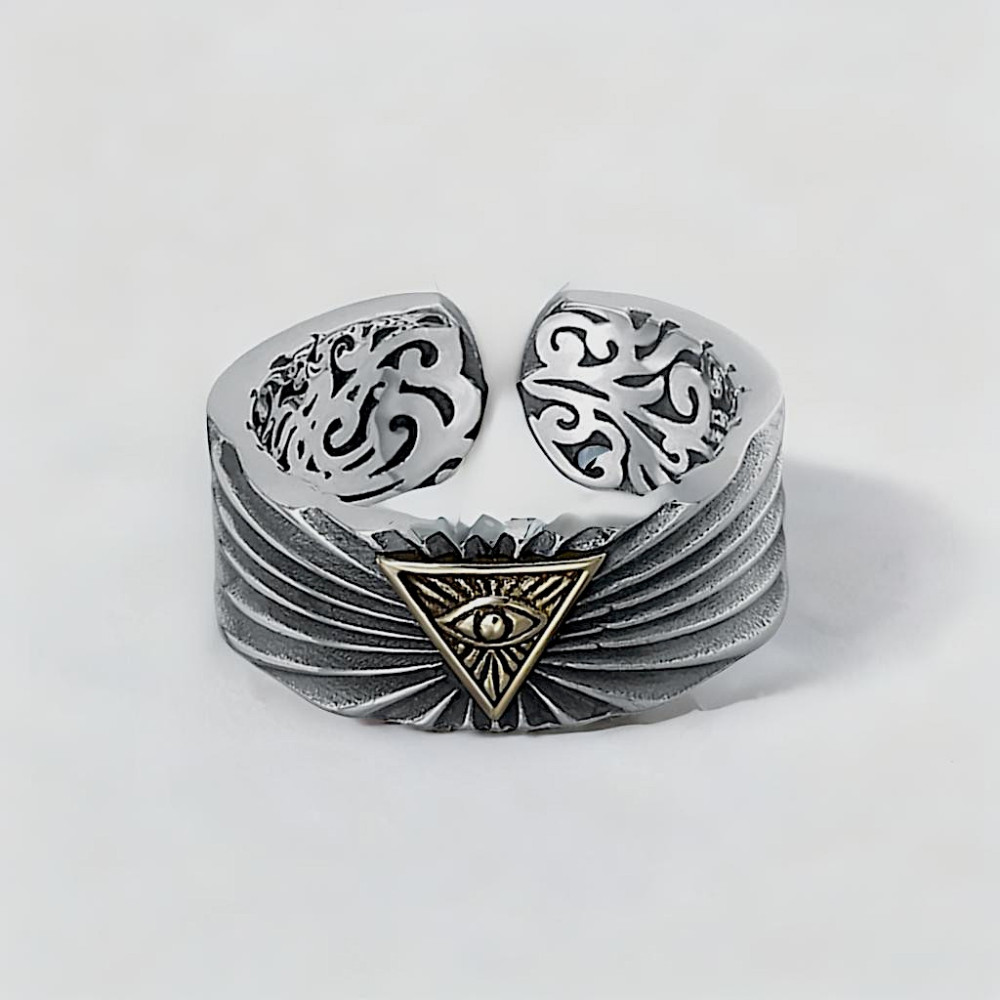 Bague argent chevaliere homme oeil de la providence