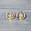Boucles d'oreilles argent clous mains en prière