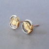 Boucles d'oreilles argent clous mains en prière