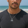 Pendentif homme Collier argent zodiaque Verseau