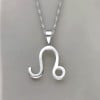 Collar de plata con colgante del zodiaco Leo para hombre