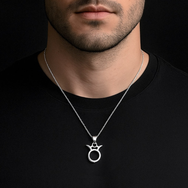Collana Uomo Twister – Ciondolo Cavaliere Toro Argento – Silver Strike 32164