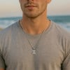 Pendentif homme Collier argent zodiaque Gemeaux