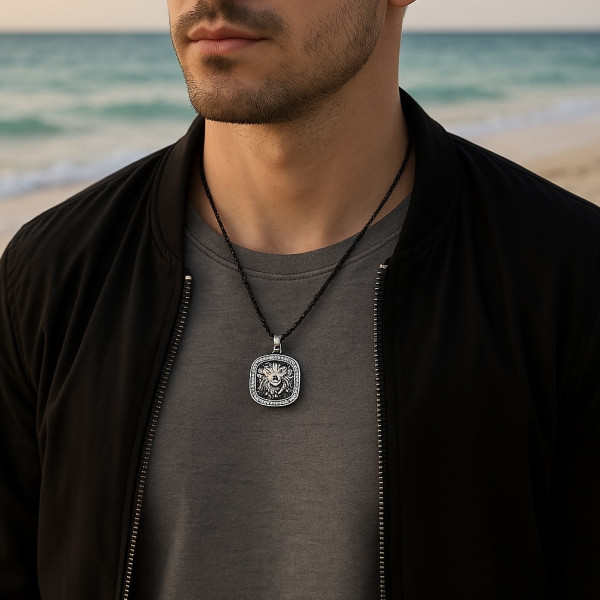 Colgante León Con Strass Collar Para Hombre Punk Con Colgante De Cabeza De León - Acero Inoxidable Chapado En Oro Y Estrás Ping G430 10k