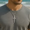 Pendentif argent homme croix crucifix Christ