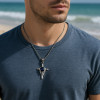Pendentif argent homme croix ailes zirconium