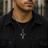 Pendentif argent homme croix ailes zirconium