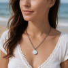 Pendentif personnalise homme collier Acier rond ecrin secret a graver personnaliser