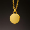 Pendentif personnalise homme collier Acier rond ecrin secret a graver personnaliser