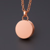 Pendentif personnalise homme collier Acier rond ecrin secret a graver personnaliser