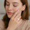 Bague personnalisee alliance dome ceramique noire
