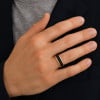 Bague personnalisee homme anneau tungstene noir brosse
