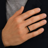 Bague personnalisee homme anneau tungstene noir brosse