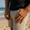 Bague mariage personnalisable Tungstene aspect sable