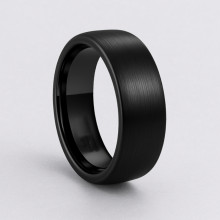 Bague personnalisee alliance tungstene noir mat brosse