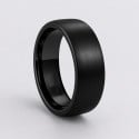 Personalized matte black brushed tungsten alliance ring