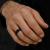 Bague personnalisee alliance tungstene noir mat brosse