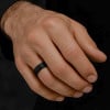 Bague personnalisee alliance tungstene noir mat brosse