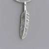 Pendentif plume argent 925 homme femme